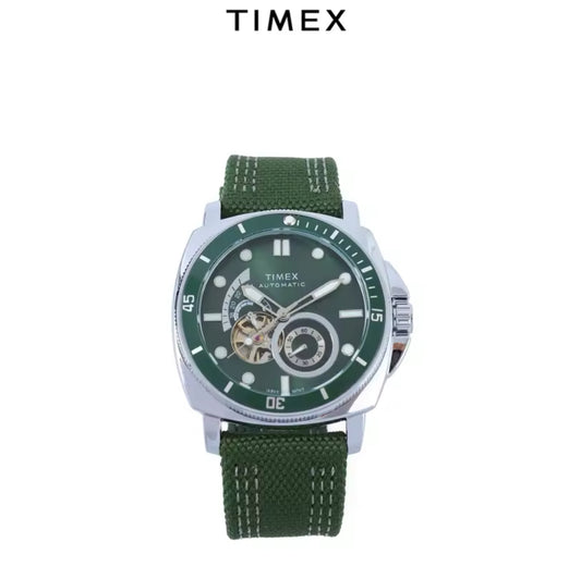 Timex Diver Green Canvas Strap Automatic Movement 40mm Watch