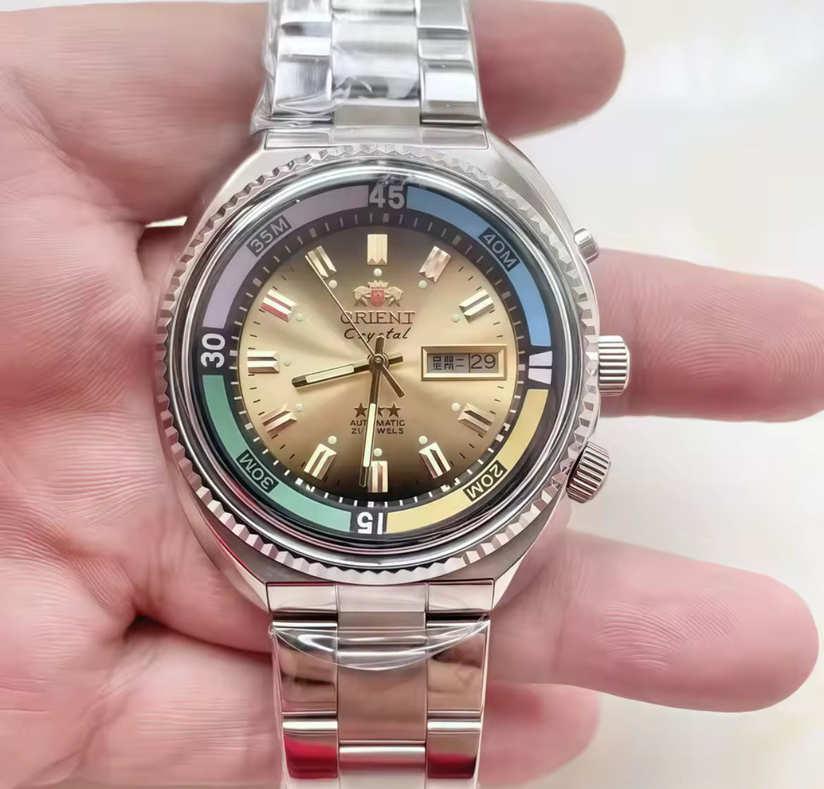 Orient Retro King Diver Automatic movement Gold dial watch