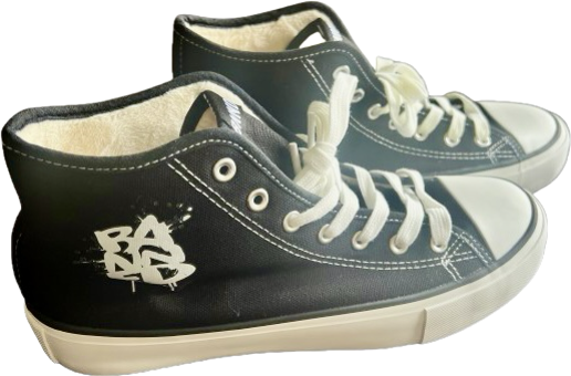 BANNED BLACK High Top "Splat" Shoes