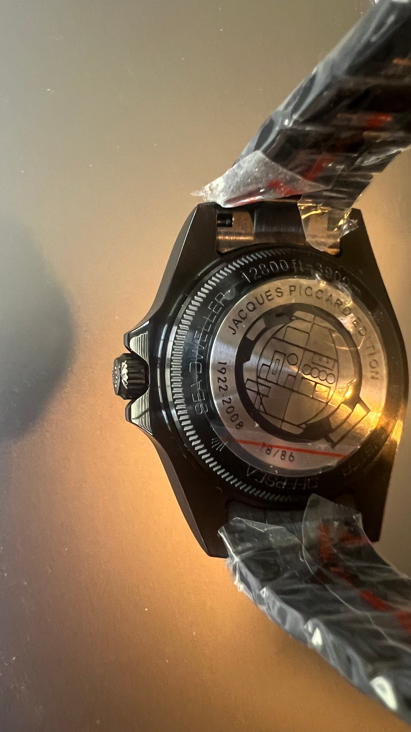 Luxury Sea Dweller 44mm Jacques Piccard Style All Black PVD Automatic Movement Watch