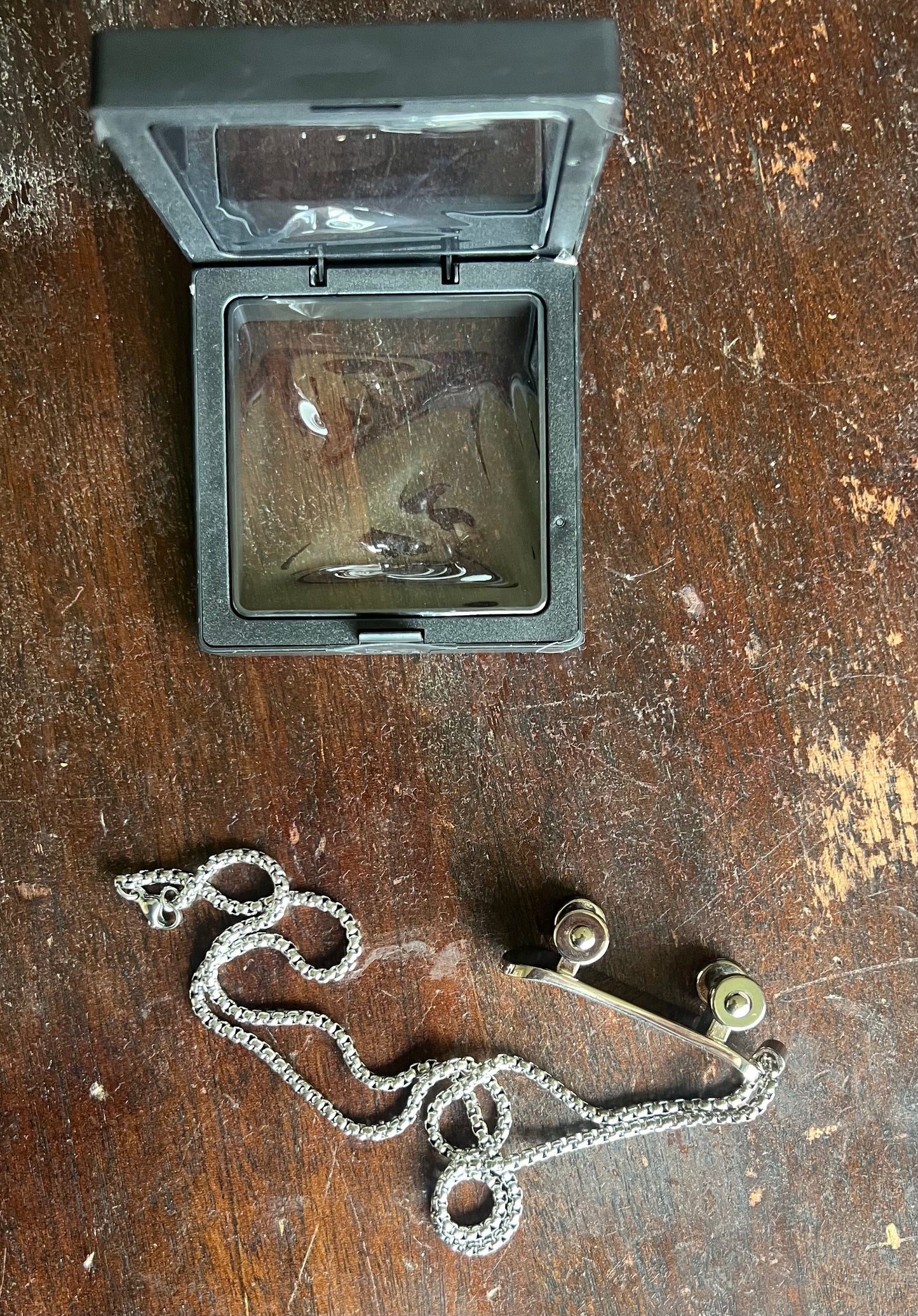 BANNED Silver Metal Skateboard Necklace