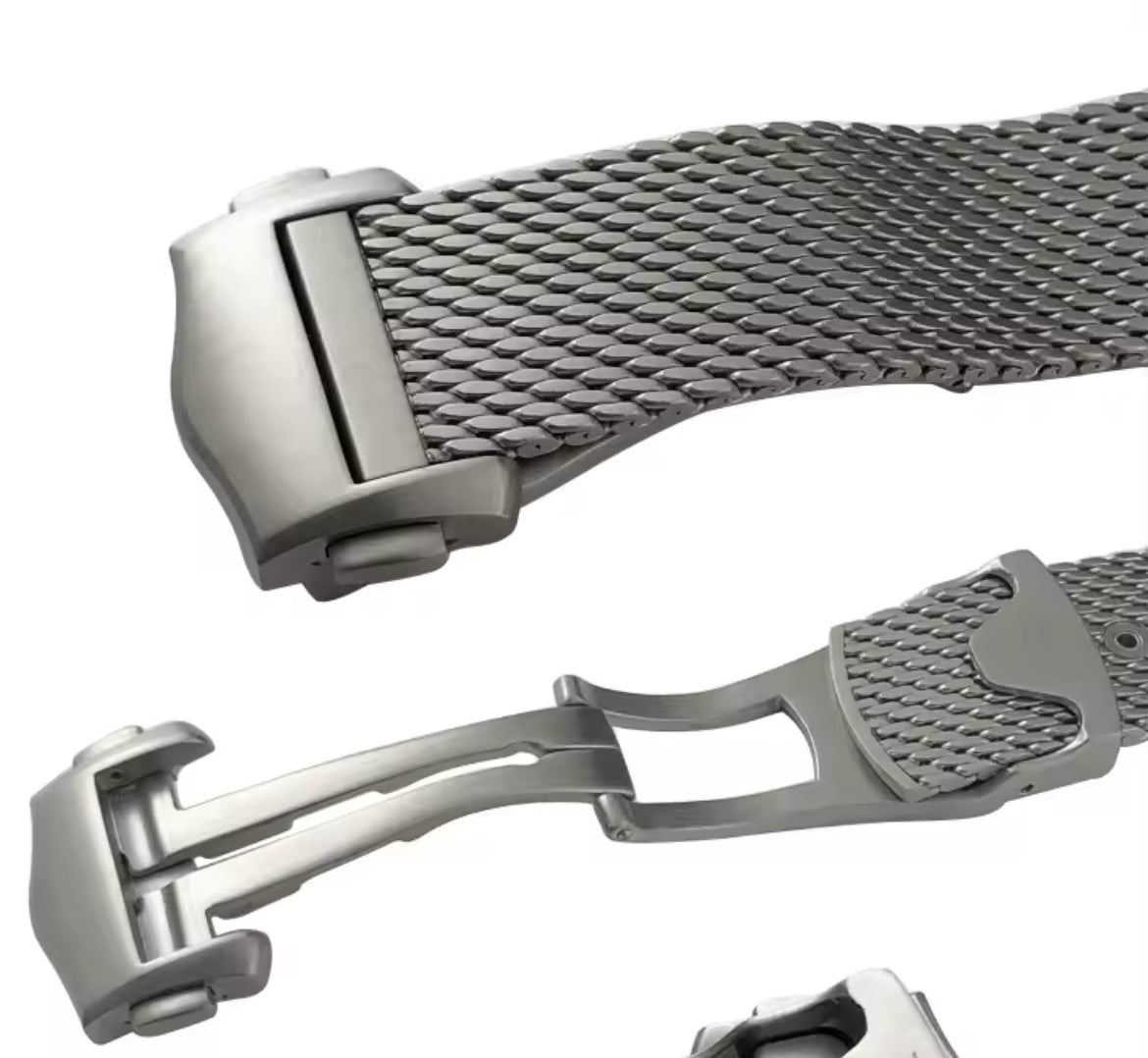 Stainless Steel Mesh 20MM Fits Omega Seamaster 300 and others  with Omega W/ Logo  Milanese Bracelet