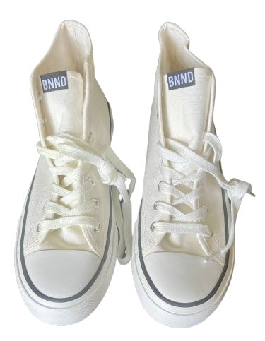 BANNED White High Top "Splat" Shoes