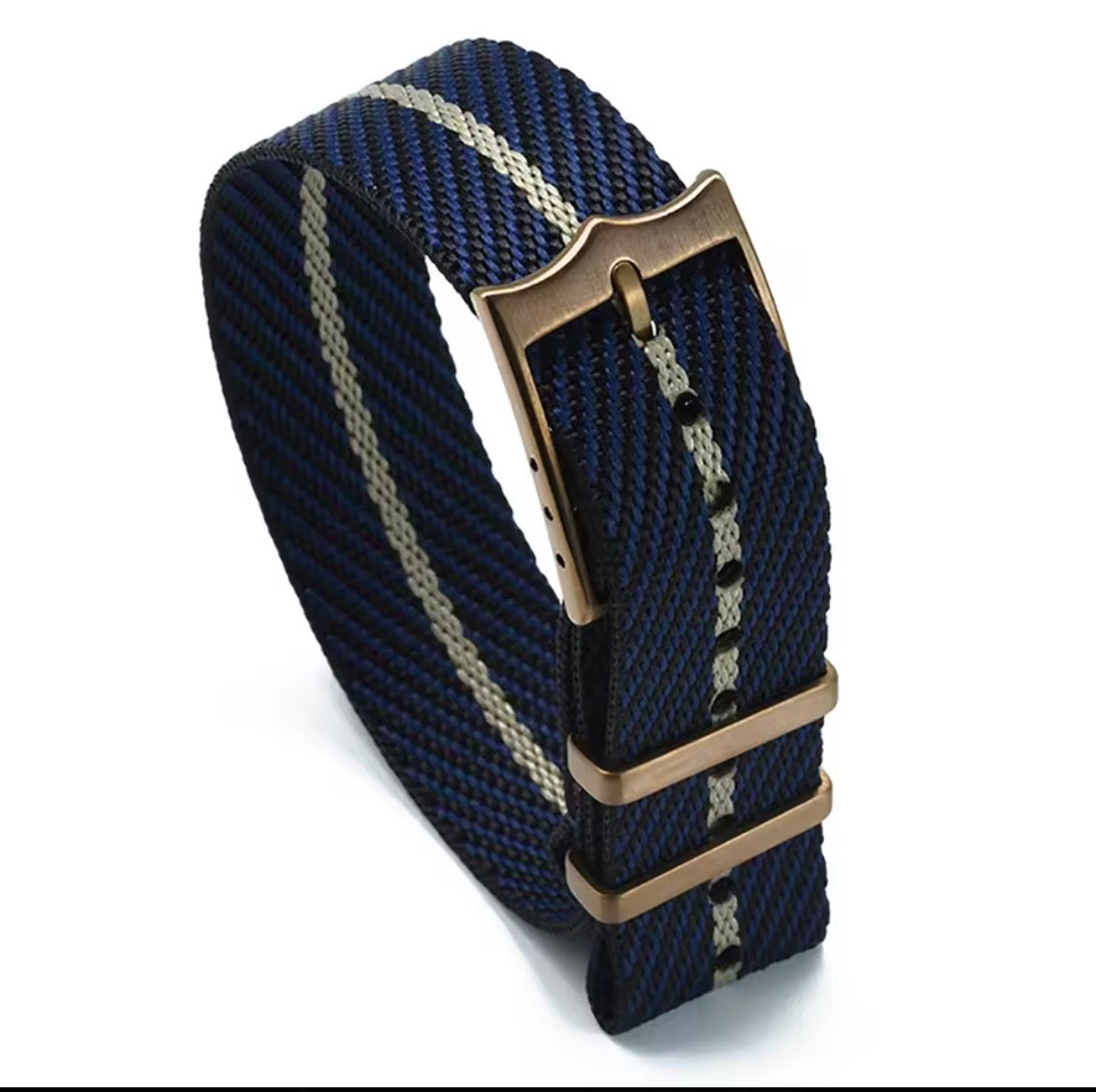 Tudor Nato Navy/Tan Bronze Buckle 20MM NATO strap