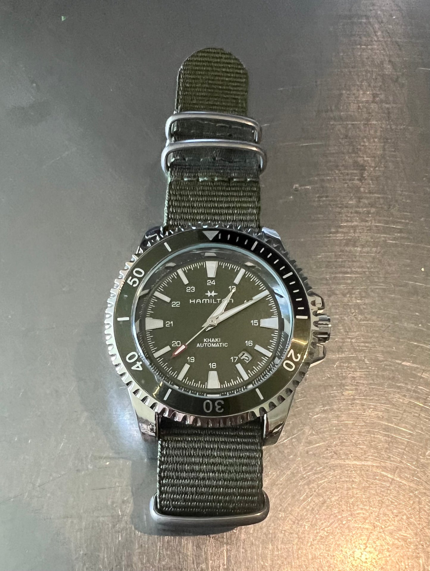 Hamilton Mod Green Dial Quartz Movement Green NATO Strap
