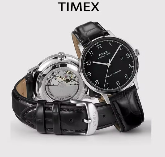 Timex Waterbury Black Dial Stainless Steel Bracelet Automatic Movement 40mm Watch