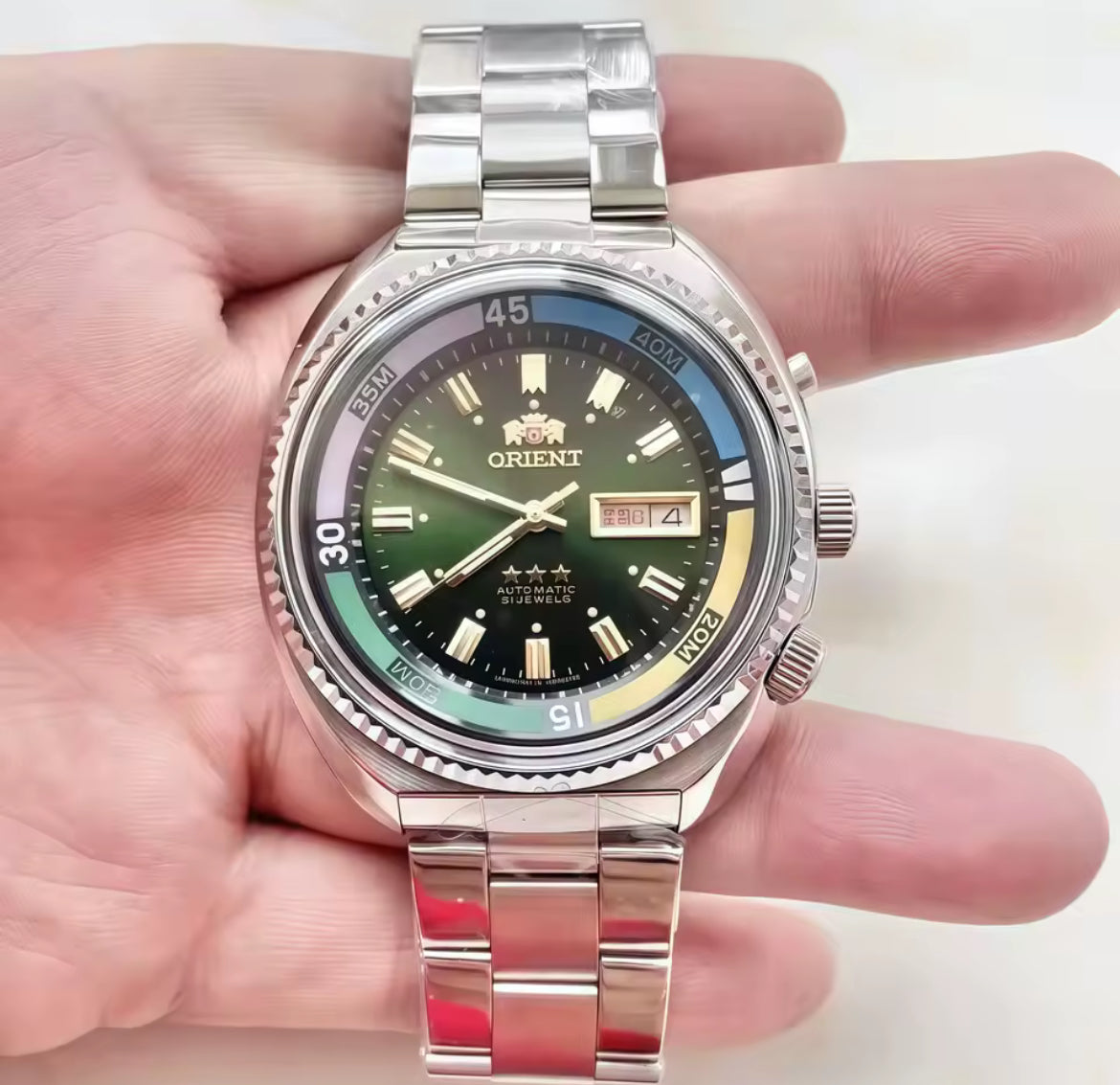 Orient Retro King Diver Automatic movement Green dial watch