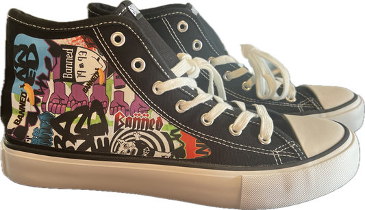 BANNED Canvas High Top "Mosaic" Shoes