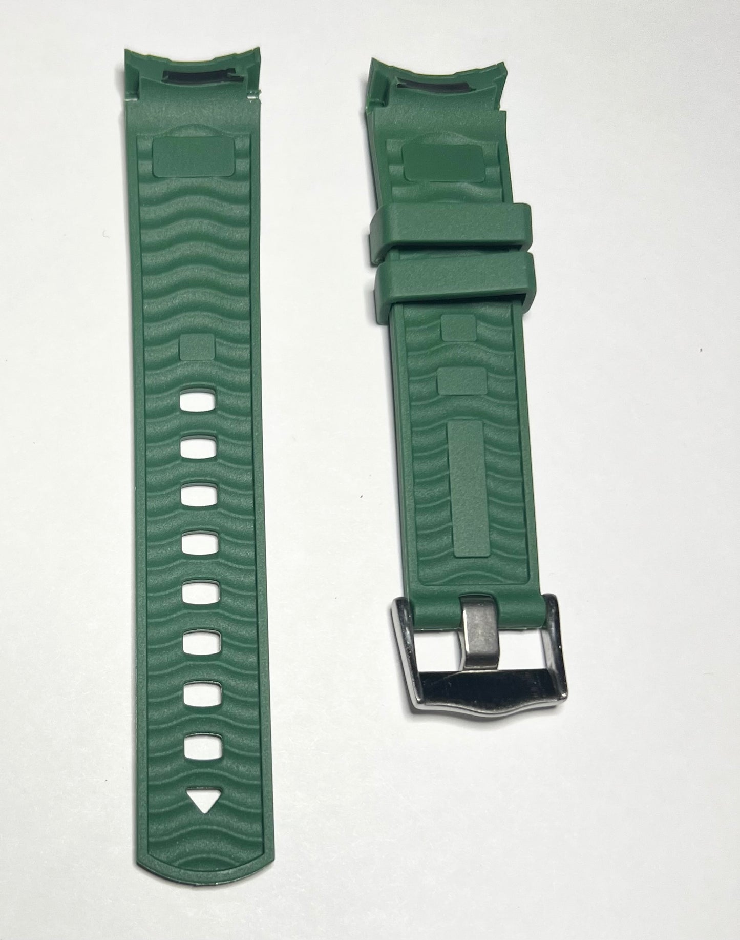 Green Rubber 20mm Retro Strap
