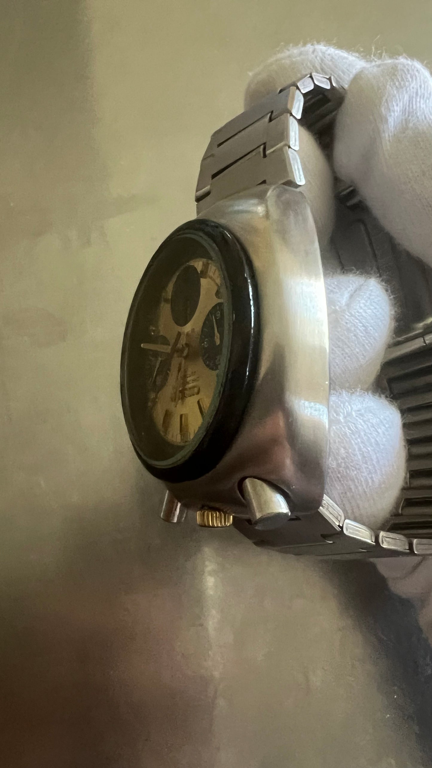 Citizen Tsuno Chrono bullhead "Once Upon A Time Hollywood" Silver / Gold dial Wristwatch + Free leather strap