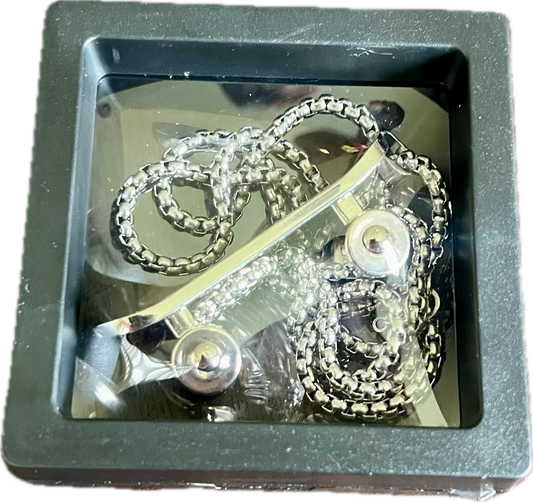 BANNED Silver Metal Skateboard Necklace