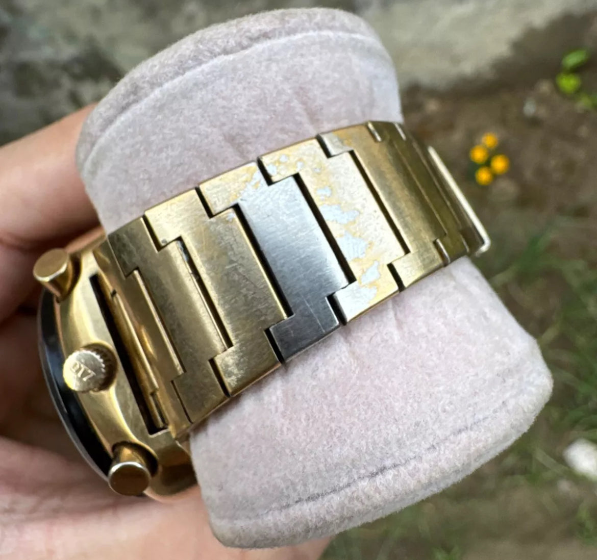 Rare Vintage Citizen Bullhead 67-9020 Chronograph Brad Pitt Gold Cal.8110 Automatic Watch