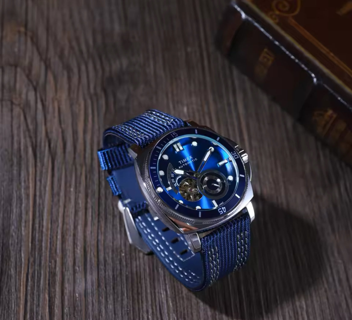 Timex Diver Blue, Canvas Strap Automatic Movement 40mm Watch