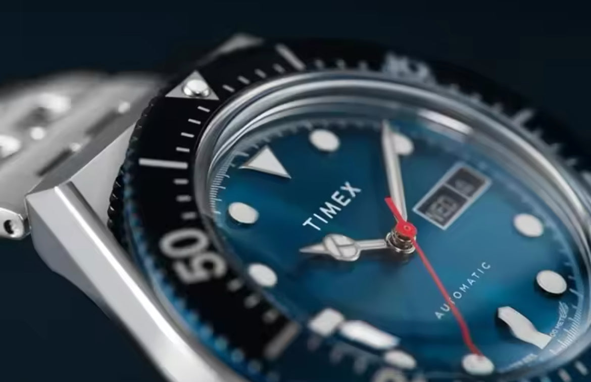 Timex Diver Blue, Stainless Steel Bracelet Automatic Movement 40mm Watch