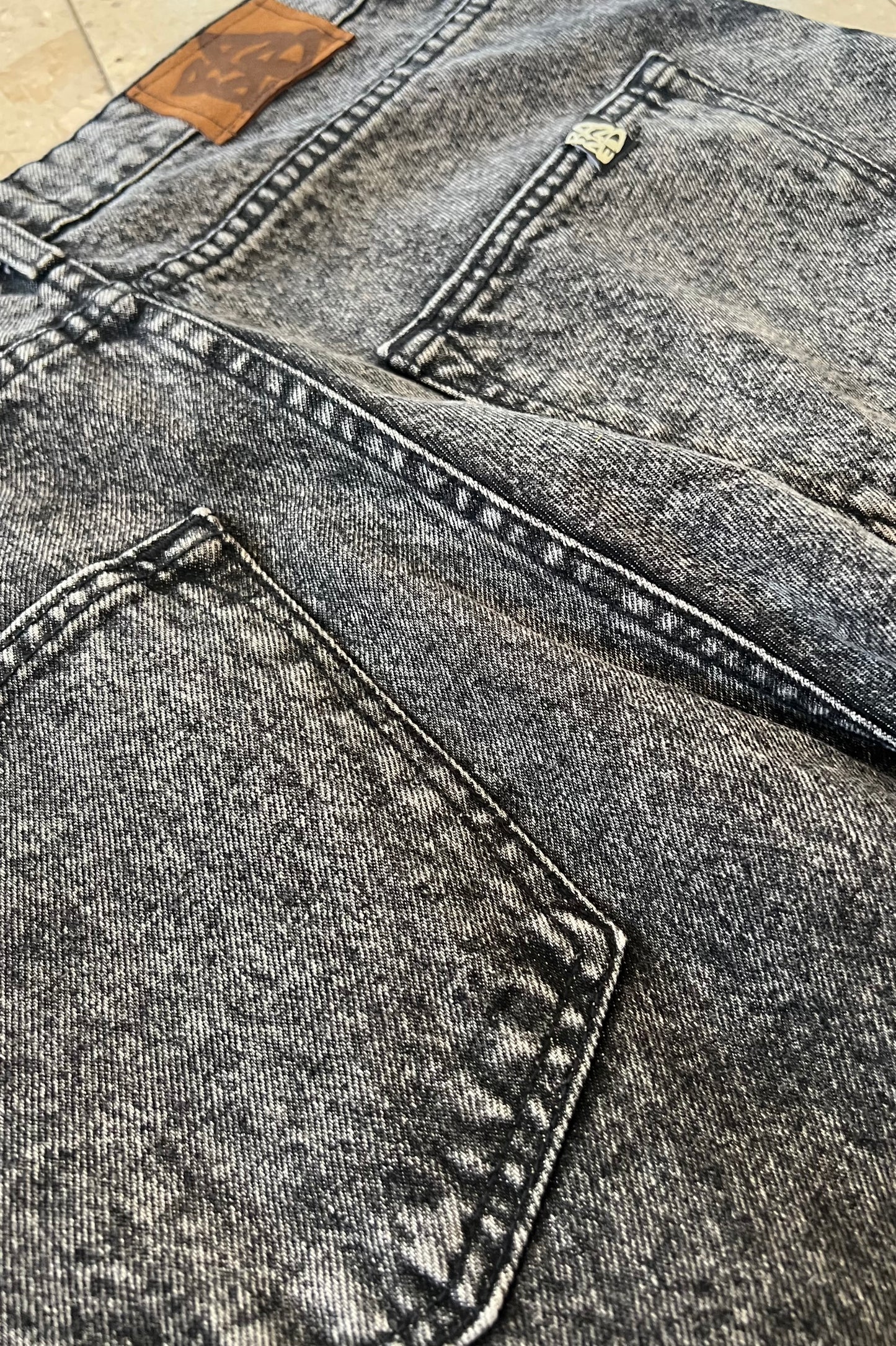 BANNED Baggy Black Denim Acid Wash Pants