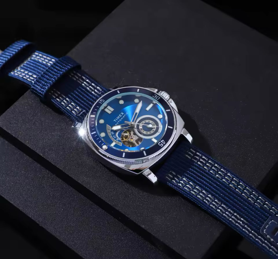 Timex Diver Blue, Canvas Strap Automatic Movement 40mm Watch