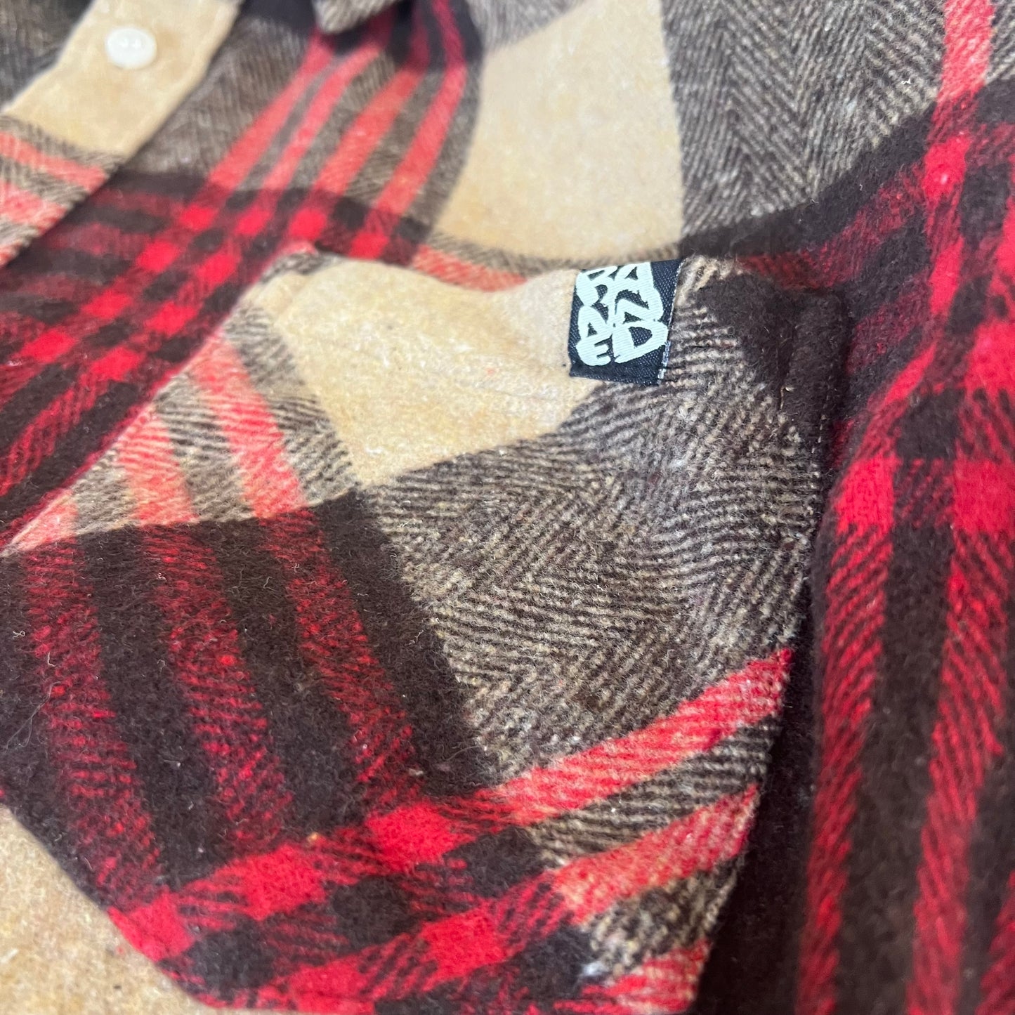 BANNED Summit Red Tan Flannel Button Shirt