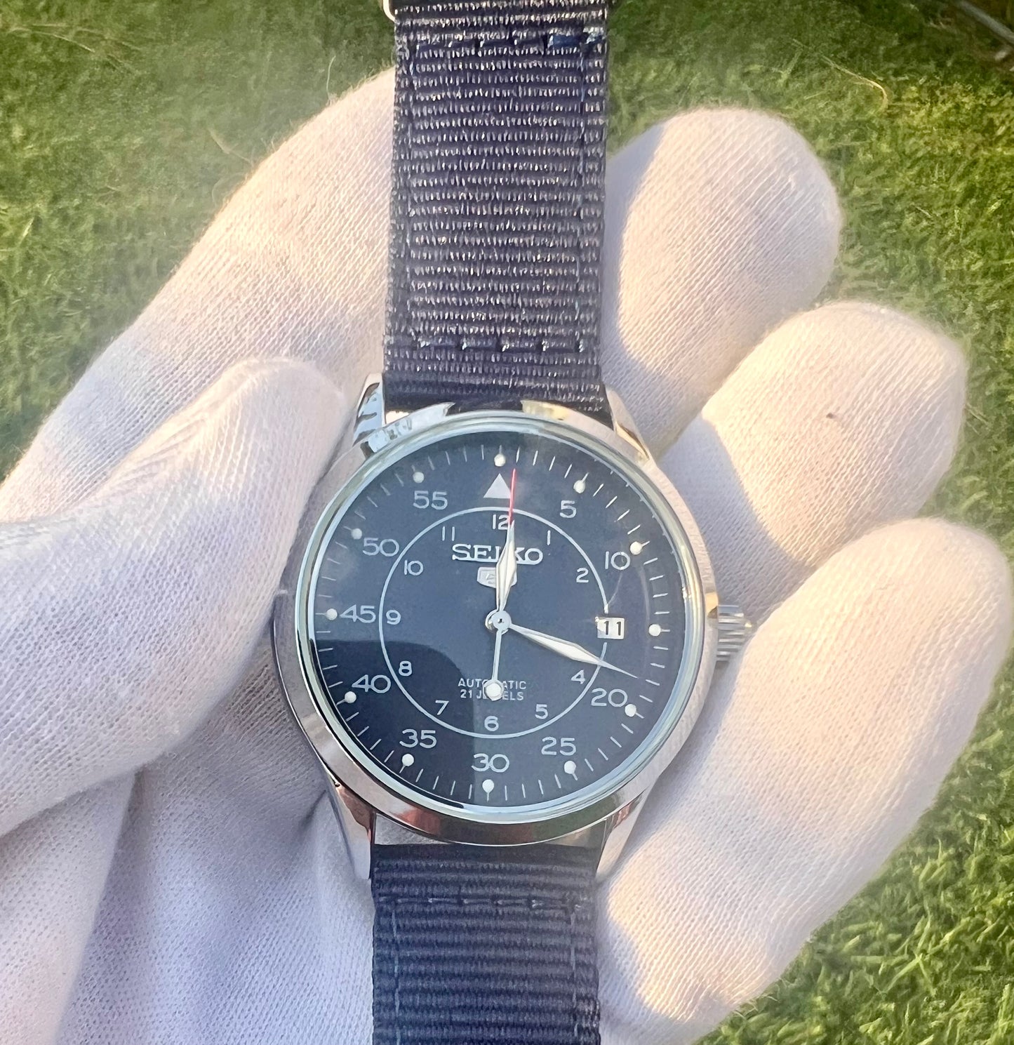Seiko 5 Field Watch 40mm Automatic SNK809K2 Blue NATO watch