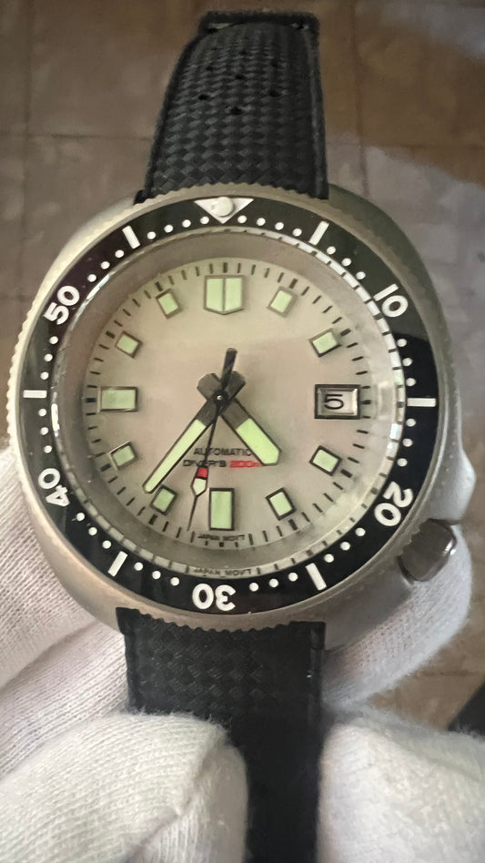(Seiko) King Turtle Titanium Case Captain Style NO LOGO Perl Dial Diver 47mm Automatic Watch