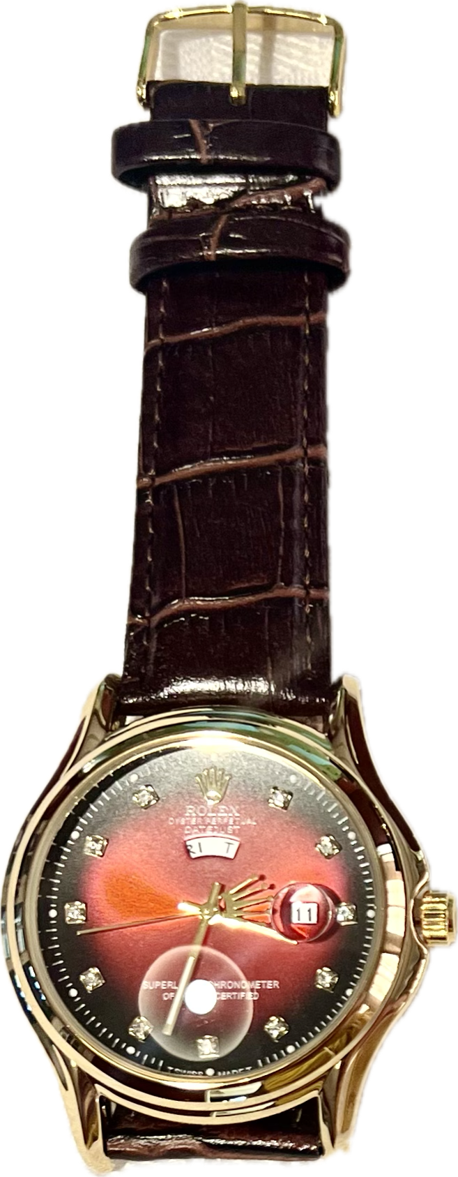 New Luxury Big Seconds Crown Automatic Leather strap All Colors