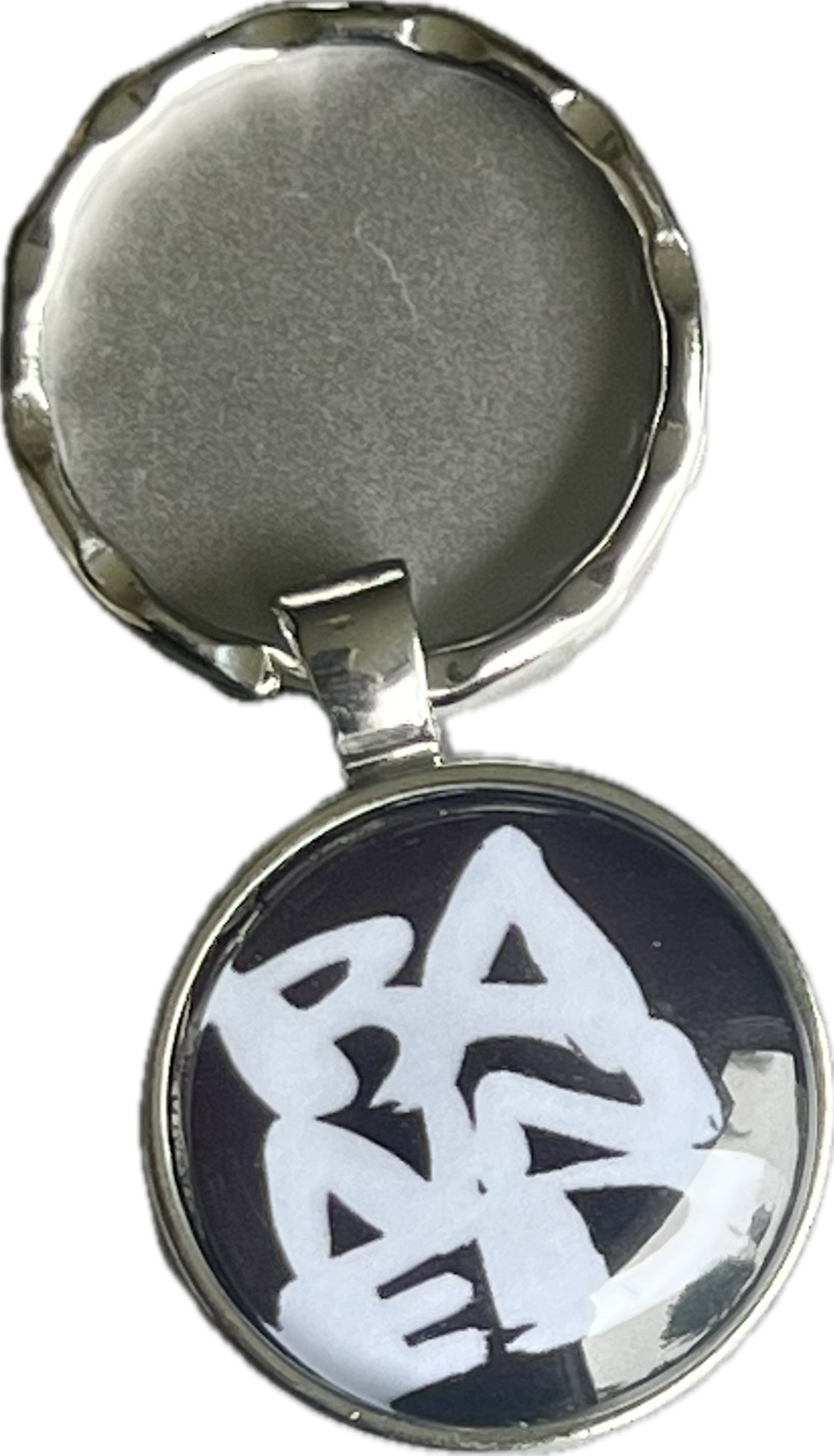 BANNED Circle Metal Keychain