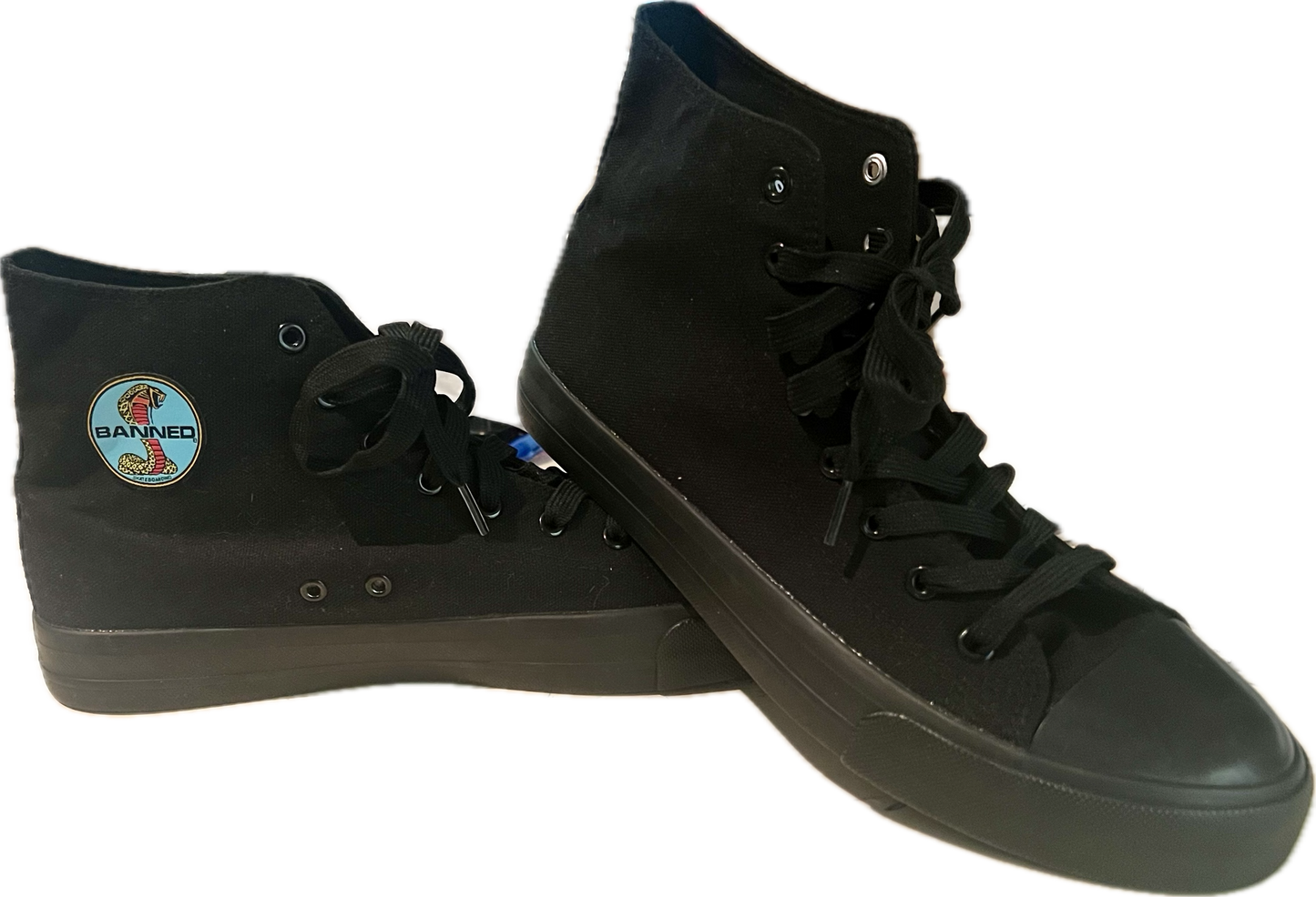 BANNED Black Cobra Canvas High Top Shoes