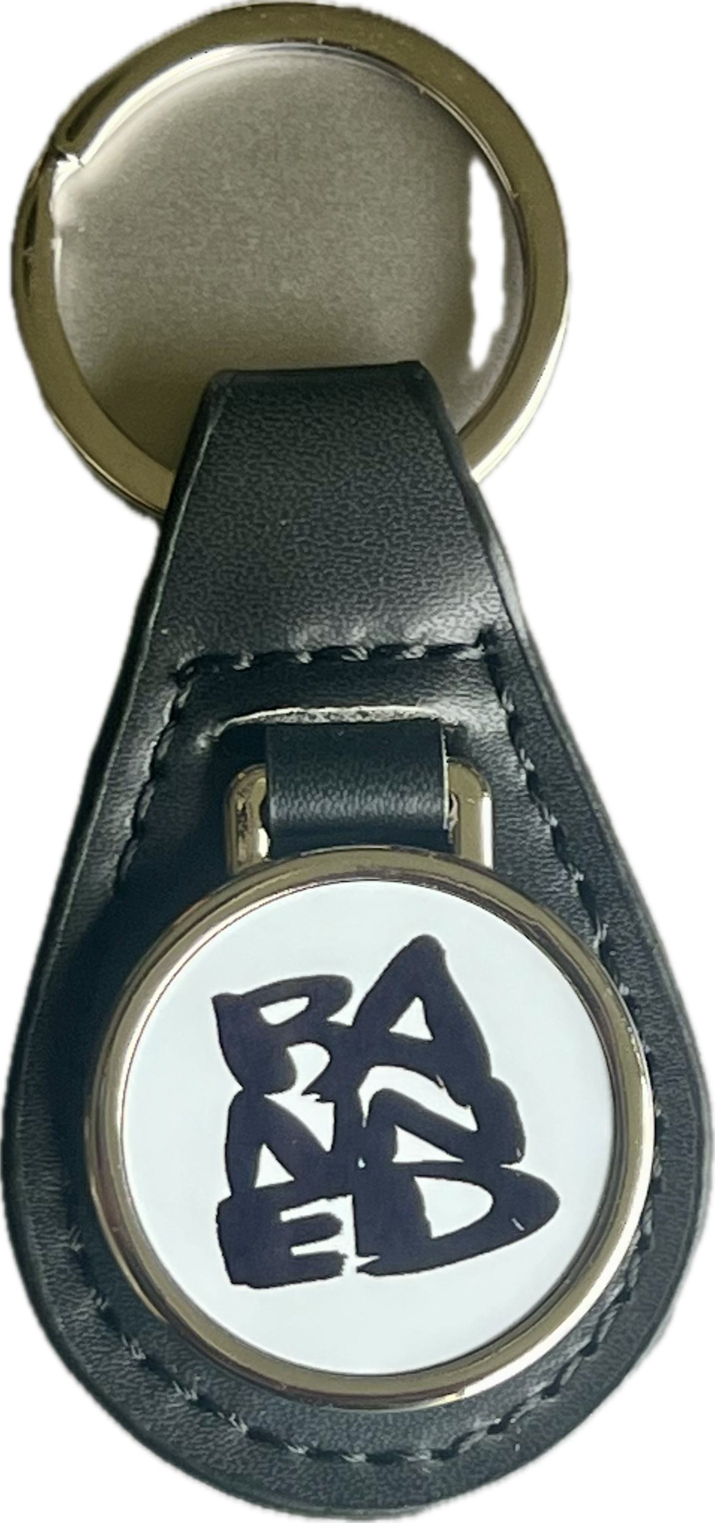 BANNED Retro Leather/Metal Keychain