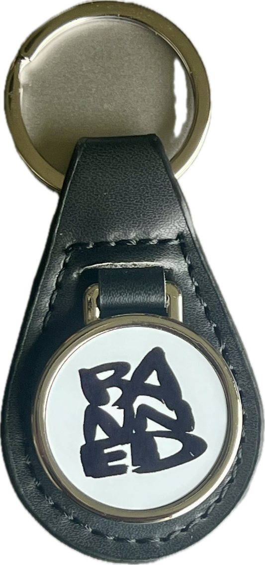 BANNED Retro Leather/Metal Keychain
