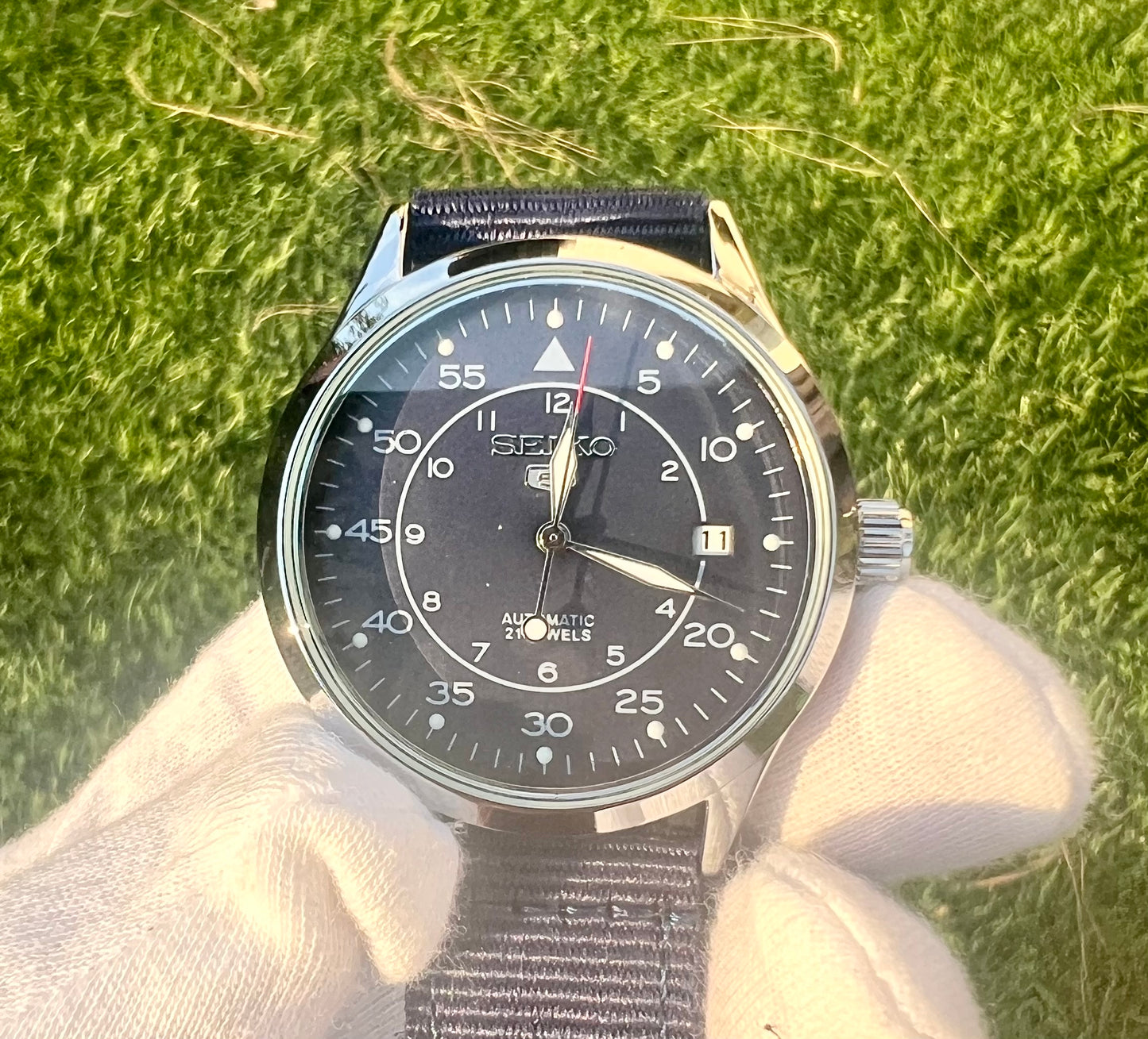 Seiko 5 Field Watch 40mm Automatic SNK809K2 Blue NATO watch