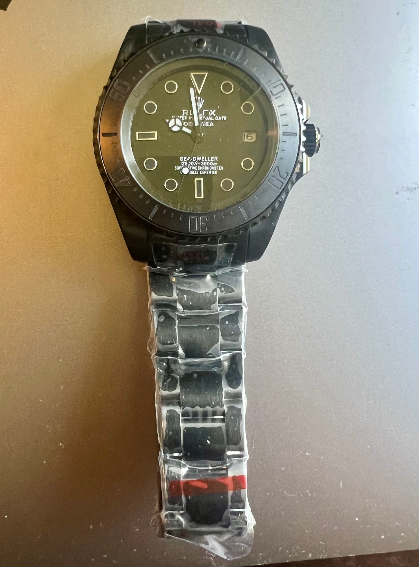 Luxury Sea Dweller 44mm Jacques Piccard Style All Black PVD Automatic Movement Watch