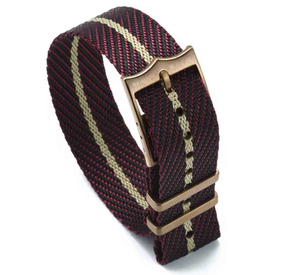 Tudor Style Nato Marron/Tan Bronze Buckle 20MM NATO strap