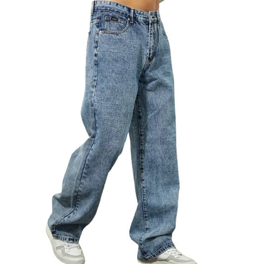 BANNED Loose Fit Denim Pants (Stone Wash)