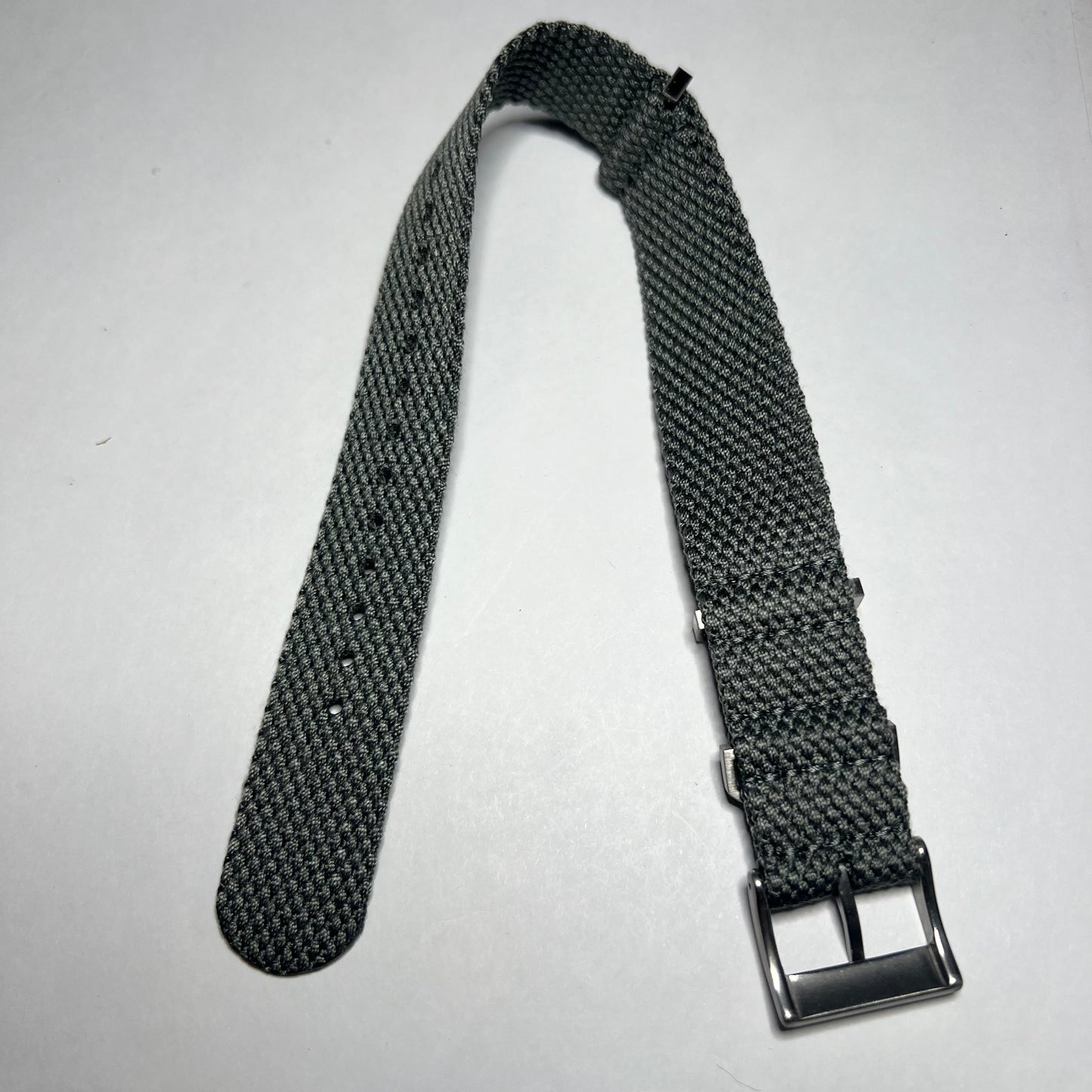 Gray Woven 20mm Nylon NATO Brushed SS Strap