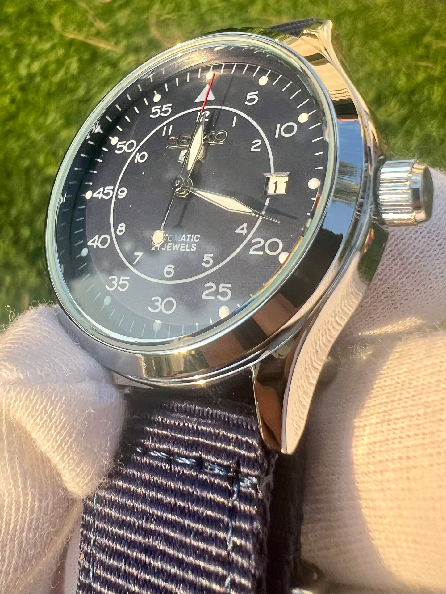 Seiko 5 Field Watch 40mm Automatic SNK809K2 Blue NATO watch
