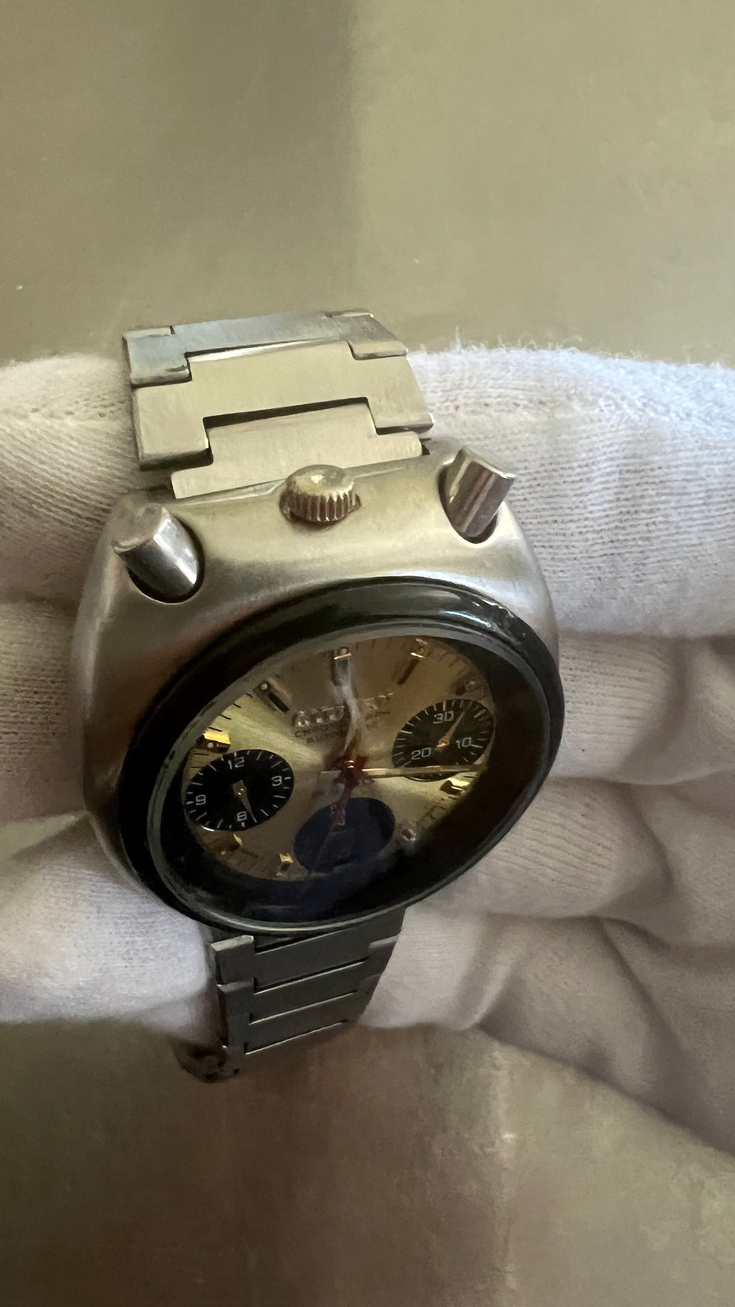 Citizen Tsuno Chrono bullhead "Once Upon A Time Hollywood" Silver / Gold dial Wristwatch + Free leather strap