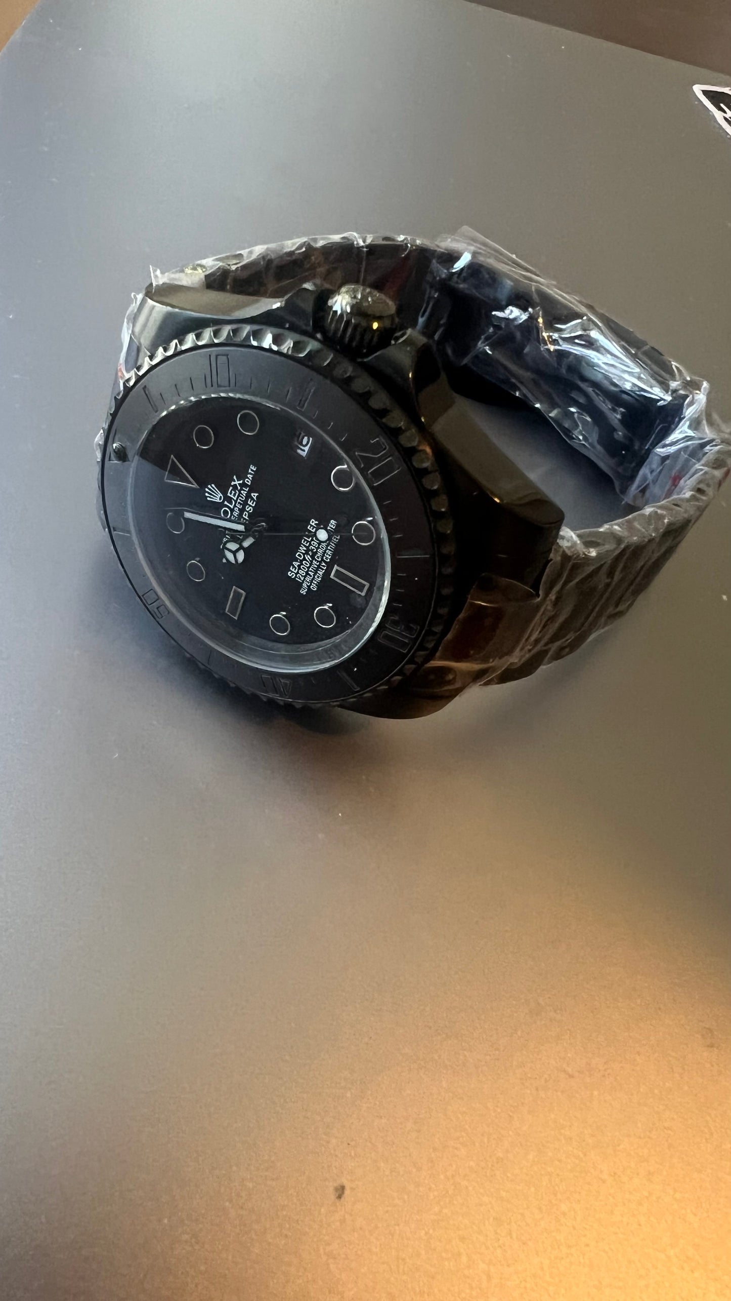 Luxury Sea Dweller 44mm Jacques Piccard Style All Black PVD Automatic Movement Watch