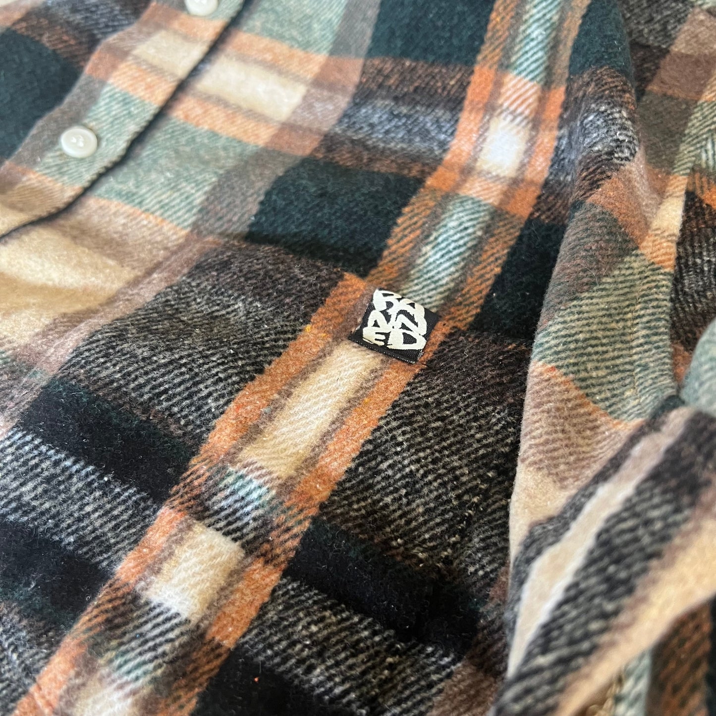 BANNED Summit Green Tan Flannel Button Shirt