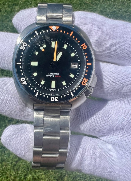 (Seiko) King Turtle Captain Willard Style NO LOGO Diver 47mm Automatic S.Steel Bracelet Watch