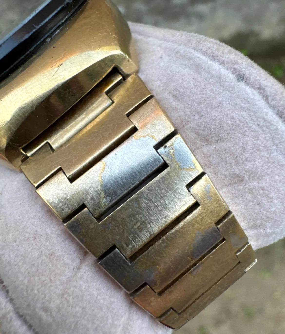 Rare Vintage Citizen Bullhead 67-9020 Chronograph Brad Pitt Gold Cal.8110 Automatic Watch