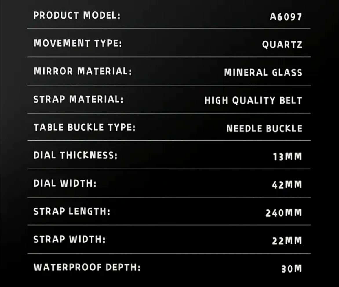 Zodiac Sea Dragon - Style Black dial Silver Bezel 42mm Leather strap Quartz watch