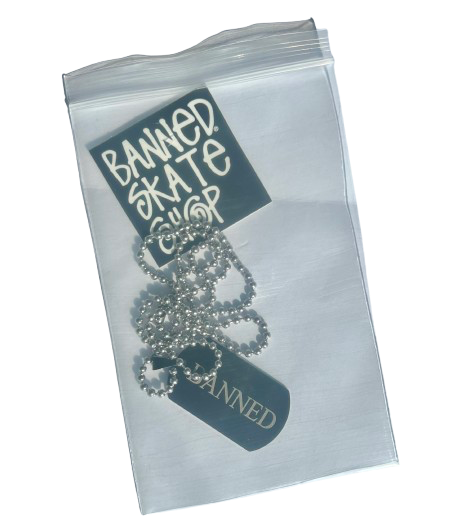 BANNED Black Dog Tag 24” Chain