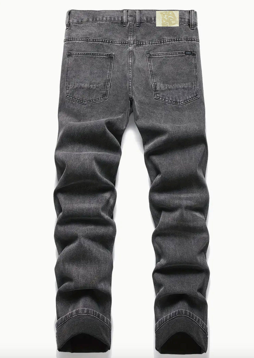 BANNED Regular Fit Denim Pants (Dark Gray)