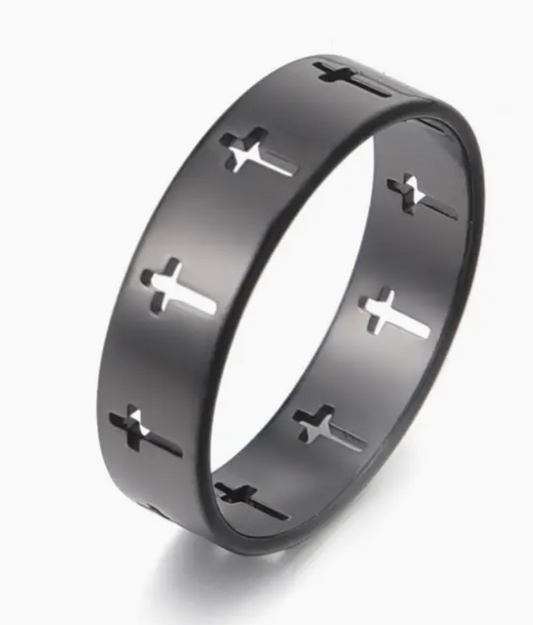 Cross Stainless Steel Ring Unisex