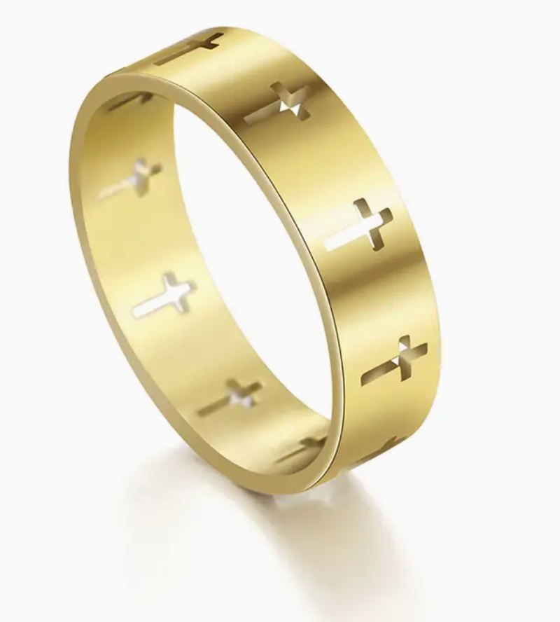 Cross Stainless Steel Ring Unisex