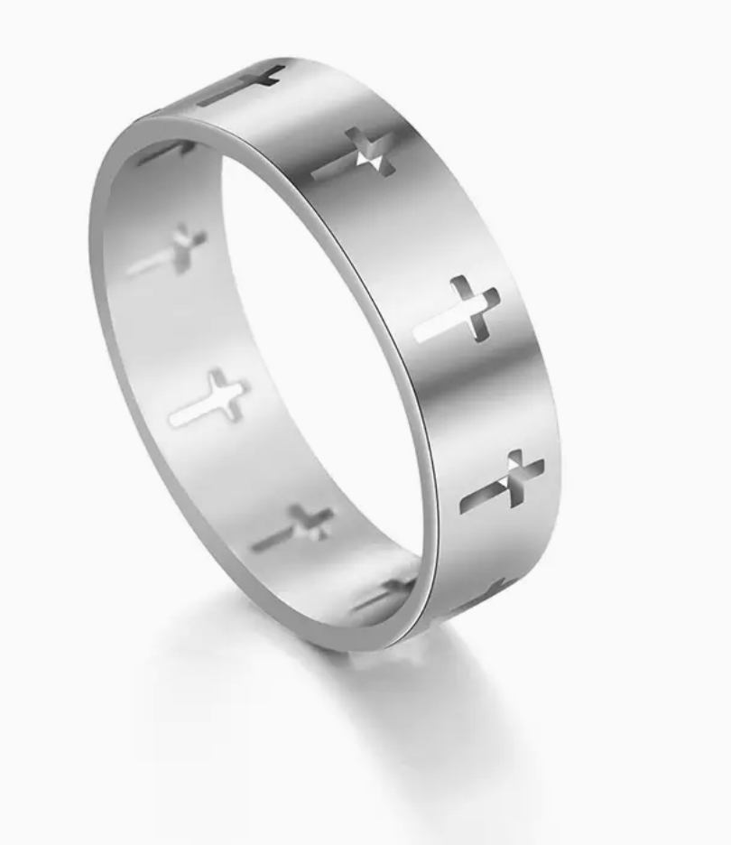 Cross Stainless Steel Ring Unisex