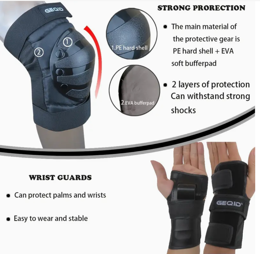 GQID 6-in-1 Protective Gear Set for Kids, Teenagers, Adults