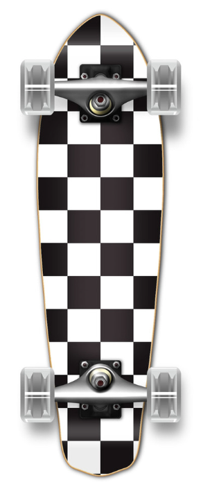 Yocaher Micro Cruiser Checkered Complete Skateboard (Choose Color)