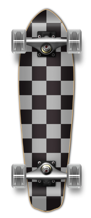 Yocaher Micro Cruiser Checkered Complete Skateboard (Choose Color)