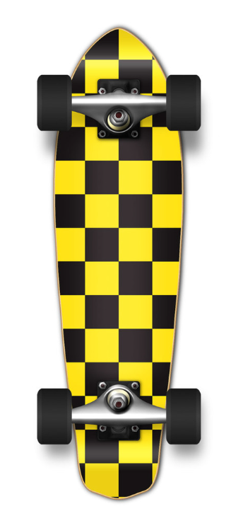 Yocaher Micro Cruiser Checkered Complete Skateboard (Choose Color)