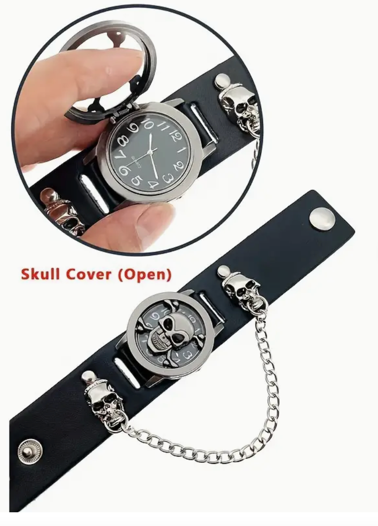 Flip cover and chain young adult watch